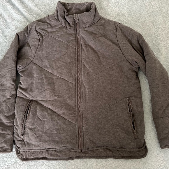 Three Dots Gray Utility Jacket Insulated Design - Picture 1 of 3